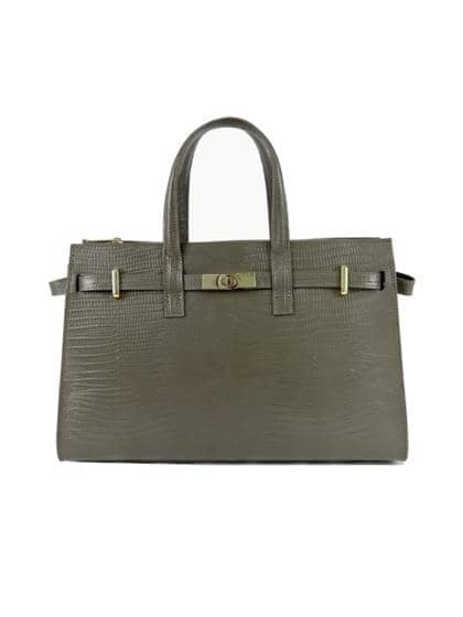 FLORENCE LEATHER - Leather handbag with padlock