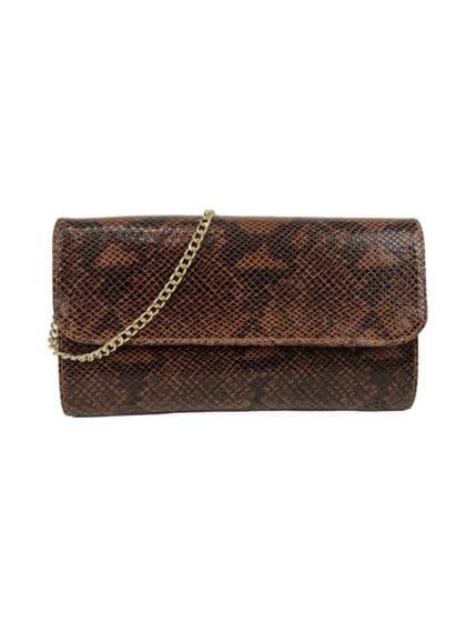 FLORENCE LEATHER - Clutch bag in python print leather