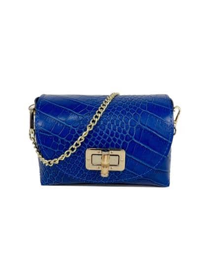 FLORENCE LEATHER - Crocodile print mini shoulder bag