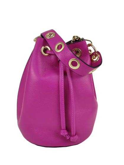 FLORENCE LEATHER - Dollar leather bucket bag
