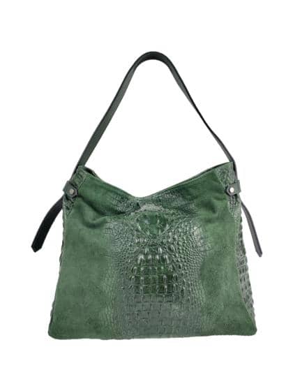 FLORENCE LEATHER - Croc printed leather tote