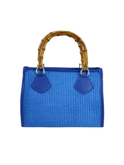 FLORENCE LEATHER - Rafia leather handbag