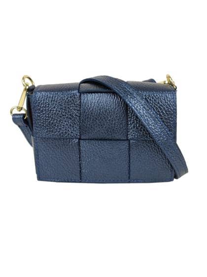 FLORENCE LEATHER - Clutch bag in woven laminated leather