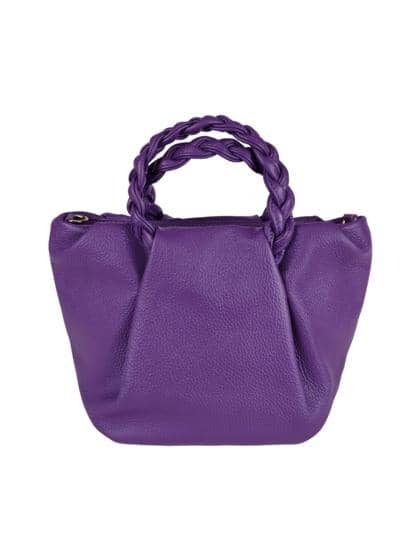 FLORENCE LEATHER - Dollar leather bag with braided handles