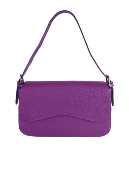 FLORENCE LEATHER - Leather bag with shaped flap