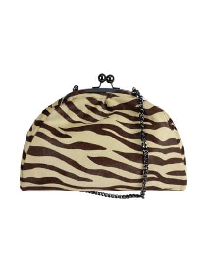 FLORENCE LEATHER - Animal print ponyskin clutch bag