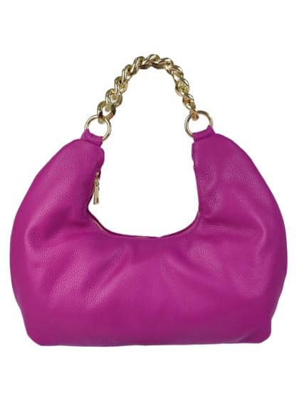 FLORENCE LEATHER - Leather bag with gold chain handle