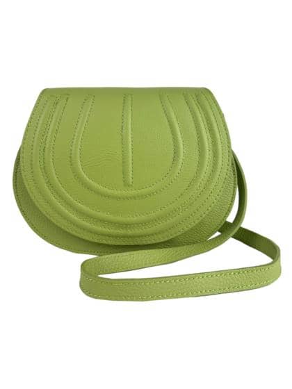 FLORENCE LEATHER - Dollar leather bag with shaped flap