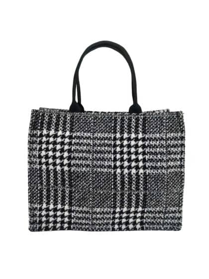 FLORENCE LEATHER - Large fabric shopper