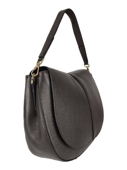 FLORENCE LEATHER - Shoulder bag with shaped flap
