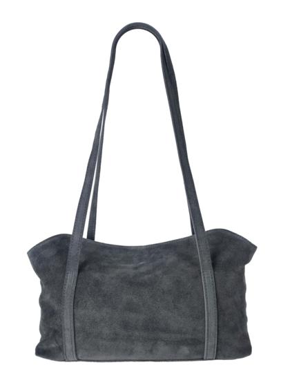 FLORENCE LEATHER - Suede and leather satchel bag